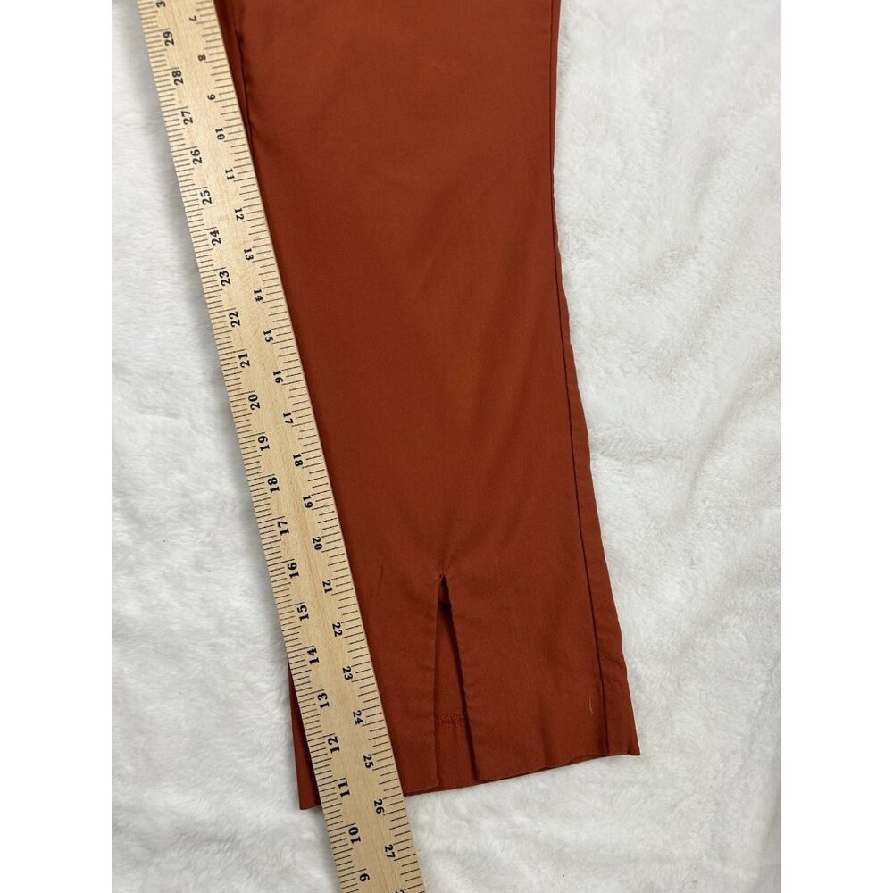 Nanette Lepore Women's Orange Pull On Slit Cuff Cropped Pants Size Large Rayon - Picture 6 of 9